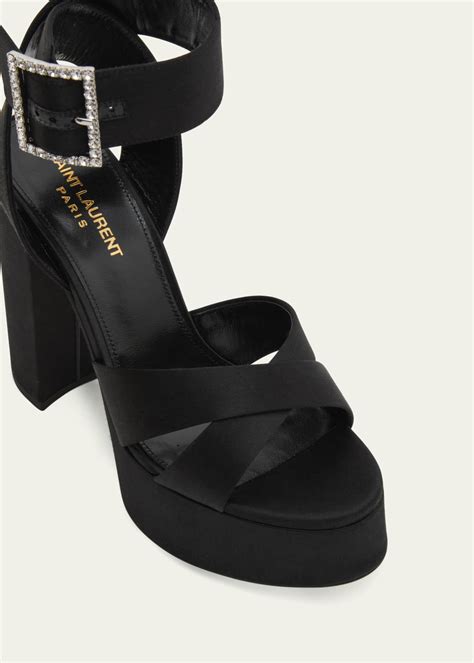 felpa yves saint laurent bianca|Saint Laurent Bianca Satin Buckle Platform Sandals.